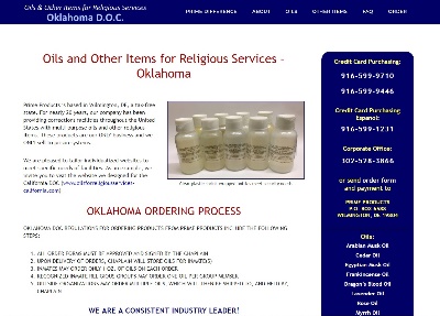 Retail website for essential oils